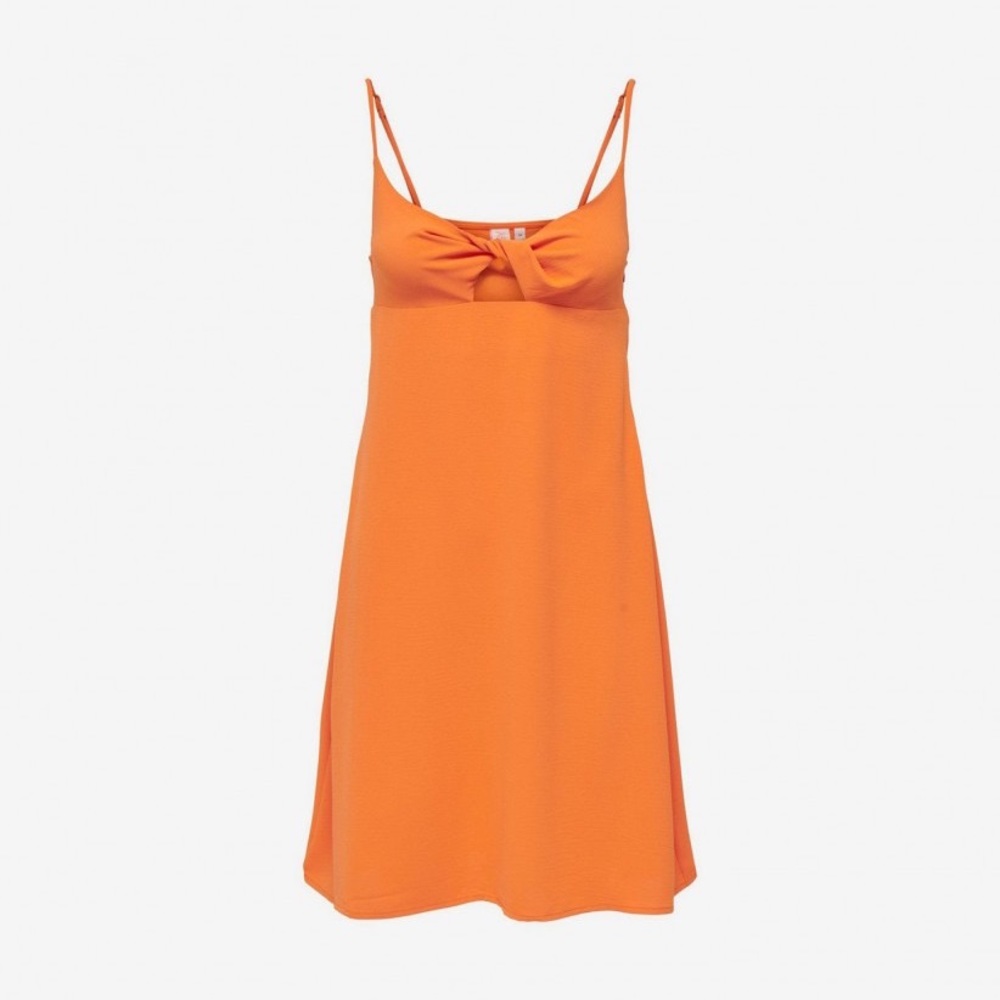 Orange strappy cut out midi dress